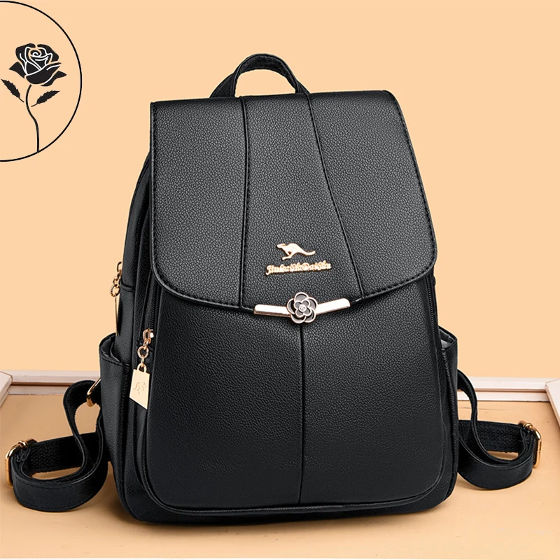 

Fashion Backpack Women Soft Leather Backpack Female High Quality Travel Back Pack School Backpacks for Girls Shoulder Bag