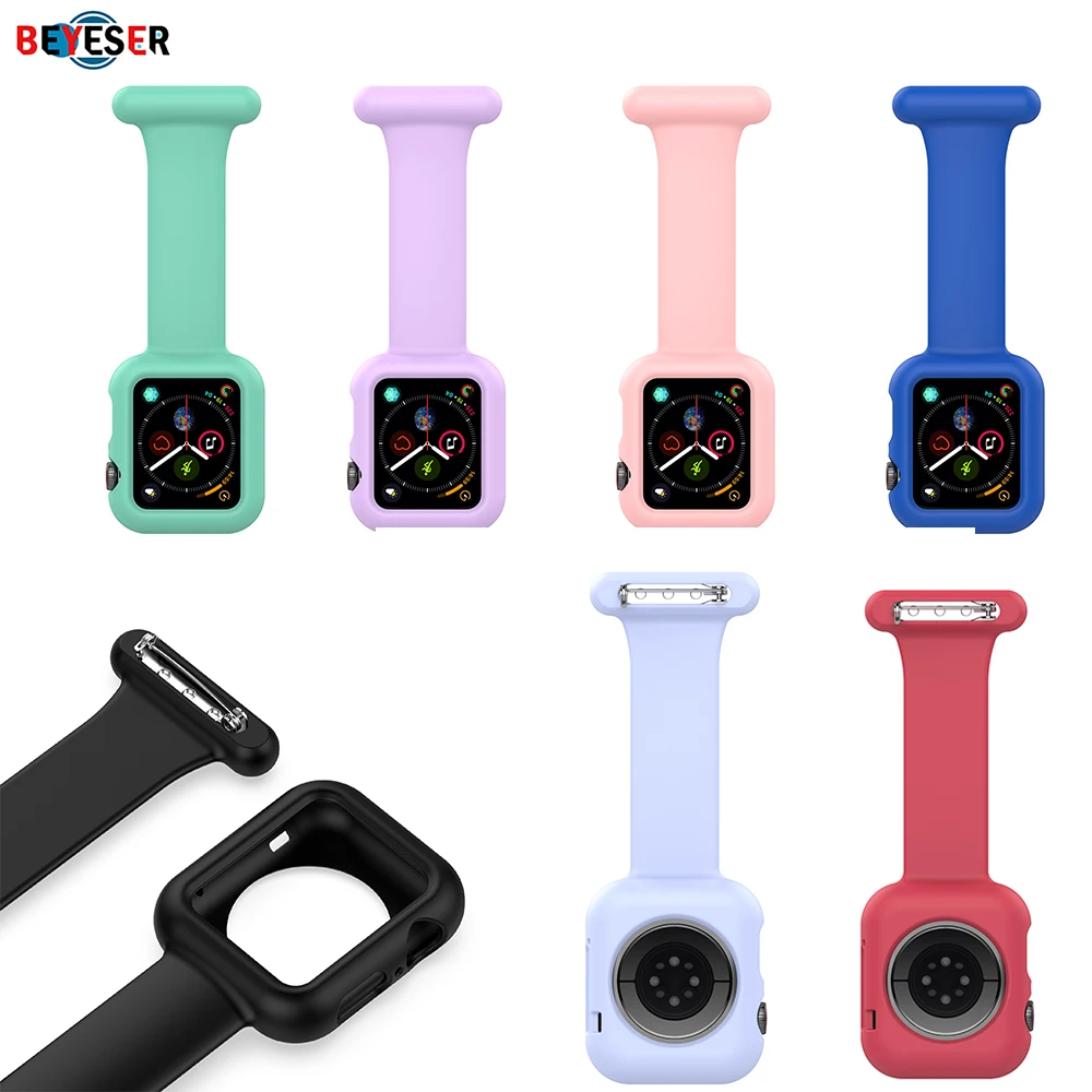 Фото Новый силиконовый ремешок-брошь для Apple Watch 7/6/5/4/3/2/1 поколения 42/44/45 мм Универсальный доктор медсестра PocketWatch HangingWatch №1