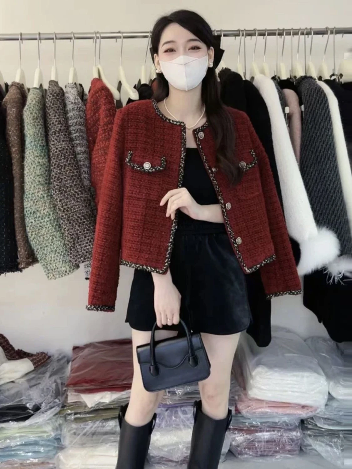 Корейское элегантное маленькое пальто Kafuu для женщин ранняя зима 2024 новинка в