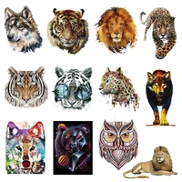 patch iron on pattern tiger lion leopard heat tranfer patches for clothing accessories diy stickers for clothes free shipping