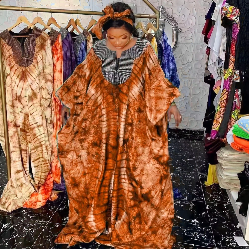

Африканские платья для женщин, одежда с принтом Boubou, Дубай, Турция, мусульманские Abayas вечерние, традиционные наряды и шарф из Анкары