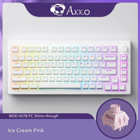 Akko MOD 007B PC блестящая Механическая игровая клавиатура с несколькими режимами прокладка монтаж RGB PBT двойные выстрелы Вишневый профиль клавиши