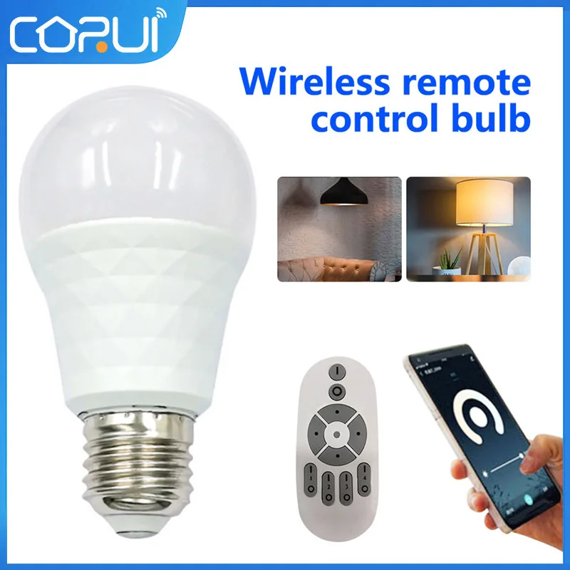 

Умная лампа CoRui с беспроводным дистанционным управлением, светодиодный светильник для спальни с регулируемой яркостью, ночсветильник, супе...