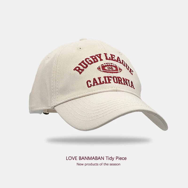 

Baseball Cap Men's and Women's Spring and Summer Embroidery American Wine Red Ins Fashion Brand Sun-Proof Street Peaked Cap