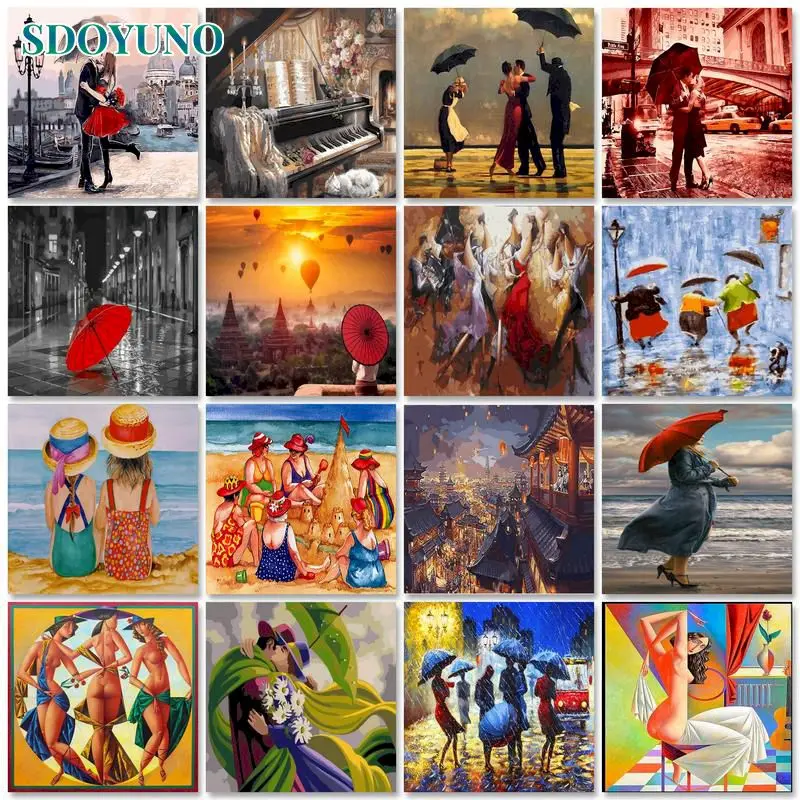 SDOYUNO рамка 60x75 см DIY картина маслом по номерам танцующая девушка краска рисунок на