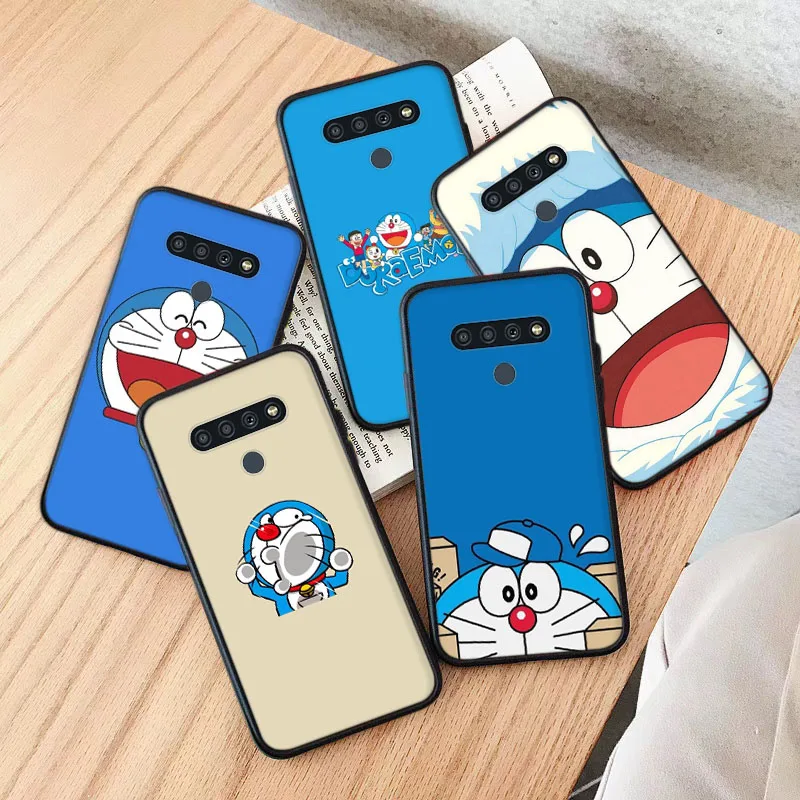 

Black Case for Samsung Galaxy Note 8 9 10 S10 S10E A8 Plus A8 A9 A33 A53 A75 Lite Doraemon