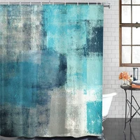 abstract grunge paint brush bathroom decor vintage shower curtains waterproof fabric shower curtain with 12 hooks bath curtain