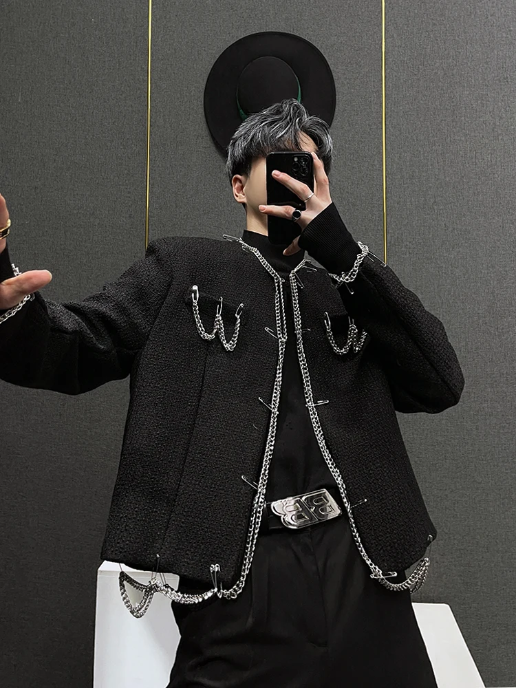 Модное декоративное короткое пальто в стиле ретро с цепочкой новые изысканные