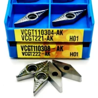 10pcs vcgt110304 vcgt110308 ak h01 aluminum external turning tool lathe tool turning insert cnc high quality cutting tools