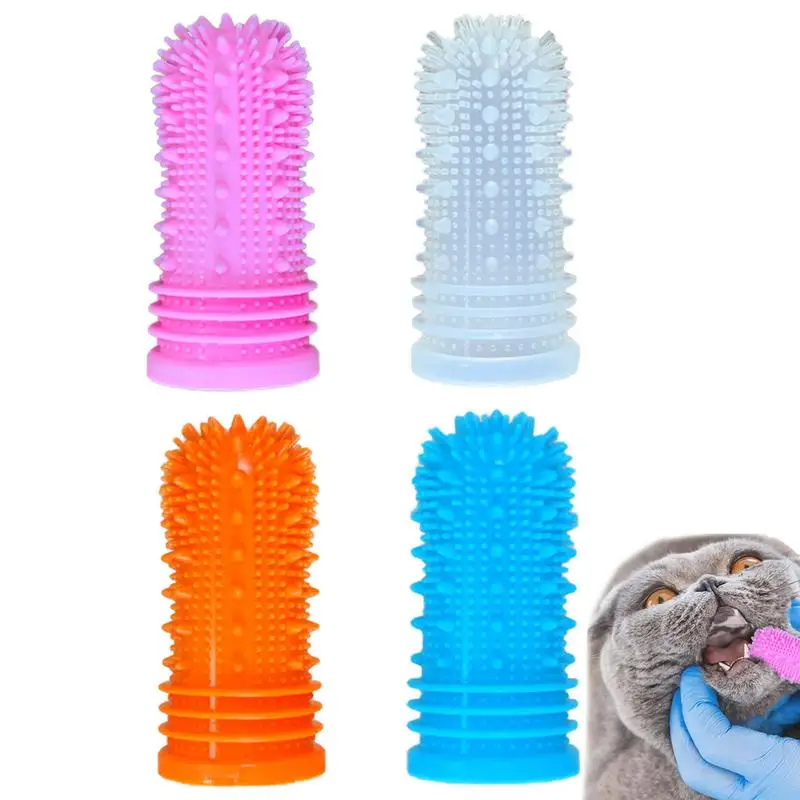

Dog Toothbrush Kit Cat Puppy & Pet Toothbrush Ergonomic Dog Finger Toothbrush 4 Pack Pet Finger Toothbrush Kit For Puppies