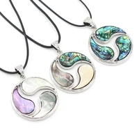 natural shell white abalone round hollow pendant necklace for jewelry makingdiy necklace accessoriescharm gift party deco42x42mm