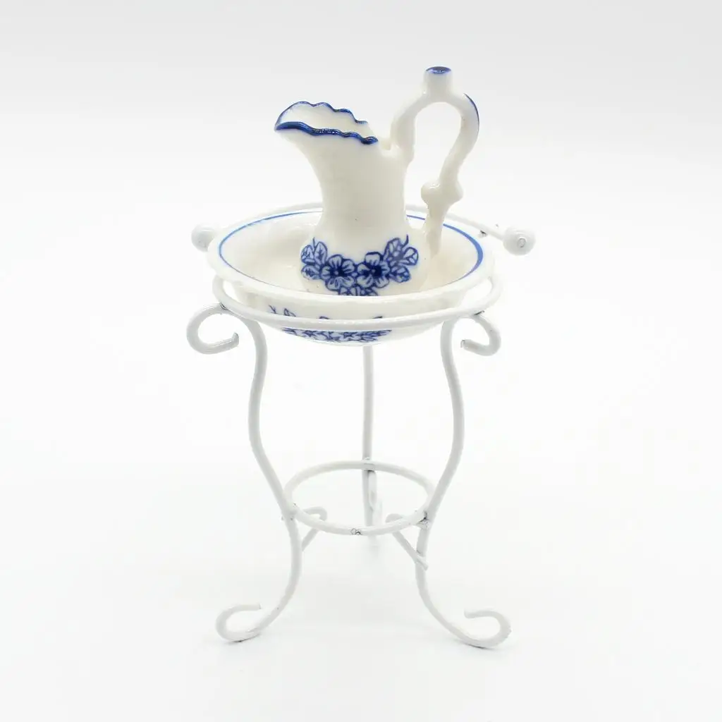 1/12 миниатюрный фарфоровый горшок для воды кукольного домика умывальник и