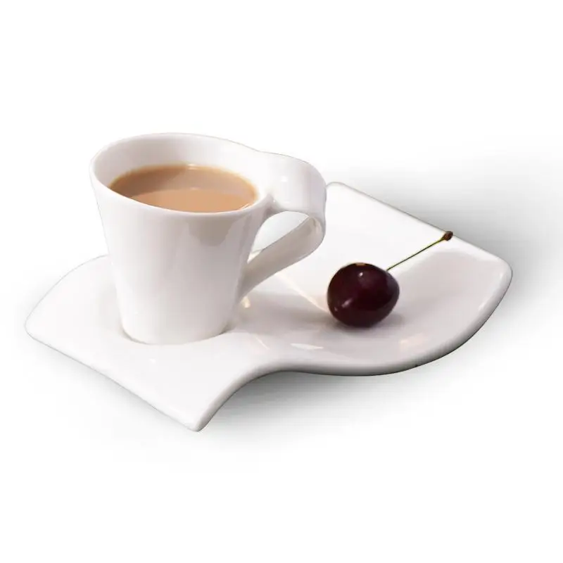 

90ml-300ml Ceramic Coffee Cup and Saucer Set Home Office Mug milk cup Juice Tea Cup Simple Solid Color Drinking Set