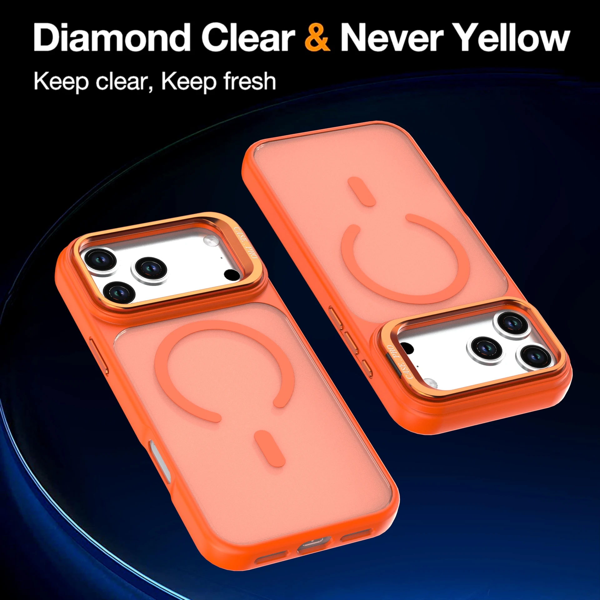 Фото Прозрачный магнитный чехол для iPhone 18 Pro/18 Pro Max с защитой объектива камеры и прозрачным держателем. №1