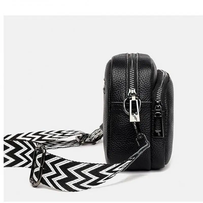 High-quality First-layer Cowhide Bag Women's Fashion Simple Lychee Pattern Shoulder Messenger Genuine Leather  Small Square Bags