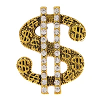 cindy xiang rhinestone vintage dollar sign brooch coat pin 2 colors available women and men jewelry high quality new 2022