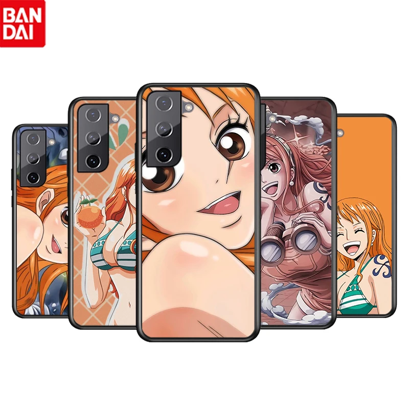 

Anime ONE PIECE Nami For Samsung Galaxy S22 S21 S20 Ultra Plus Pro S10 S9 S8 4G 5G TPU Soft Black Silicone Phone Case Capa Cover