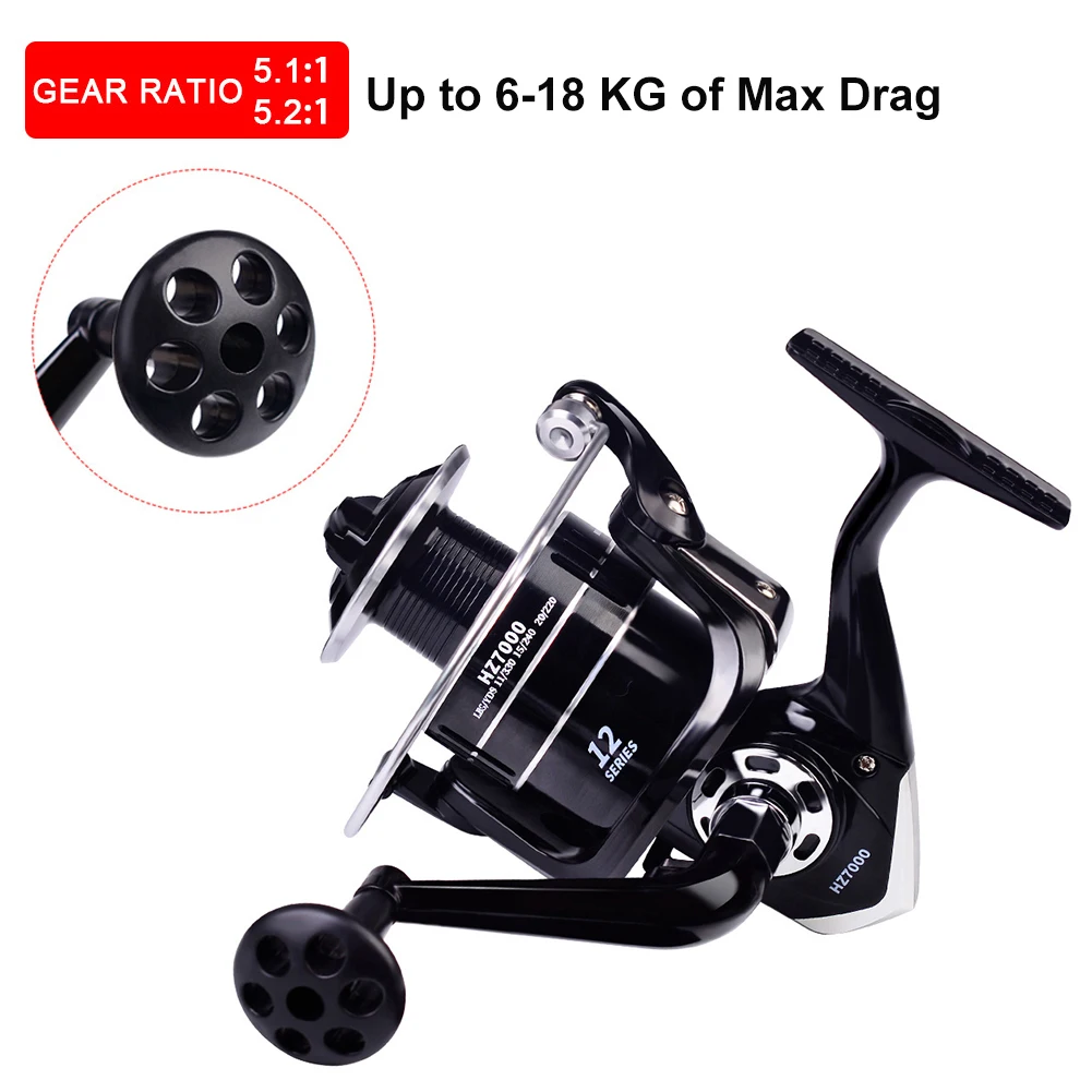 

Fishing Reel 1000-7000 Type Spinning Reel Metal Spool 18KG Max Drag Long Casting Wheel Lure Fishing Saltwater Freshwater Tackle