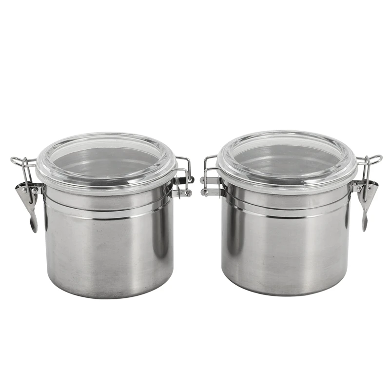 

Airtight Canisters Sets For The Kitchen Stainless Steel - Beautiful For Kitchen Counter, Small 32Oz, Food Storage Container, Tea