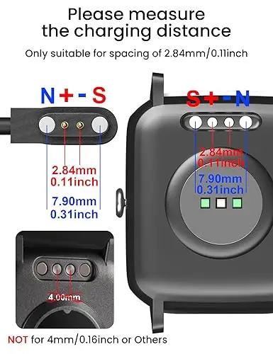 Фото Зарядное устройство для умных часов Skg Letsfit Cubitt Yamay Willful Fitpolo Tozo Wyze Umidigi Blackview USB Магнитная зарядка для Uwatch 3S №3