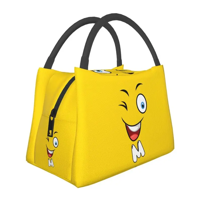 

Colorful M&M's Candy Smile Lunch Box for Cartoon Chocolate Emoticons Thermal Cooler Food Insulated Lunch Bag Pinic Container