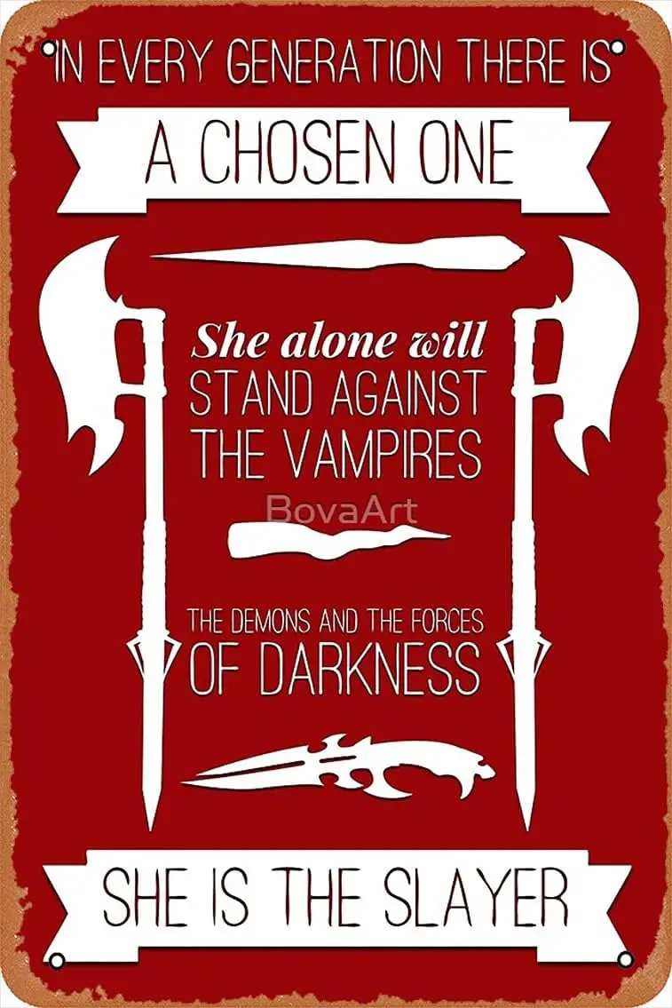 Плакат Buffy The Vmpre Slyer - Chosen One 8x12 nch Ретро Vntge Metl Sgn Home Mn Cve rtPoster
