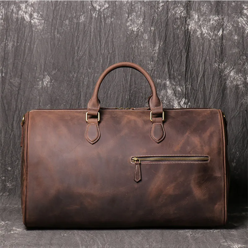 Large Capacity Travel Handbag Men Genuine Leather Travel Duffel Bag Man Weekend Bag Carry On Luggage fitness bag