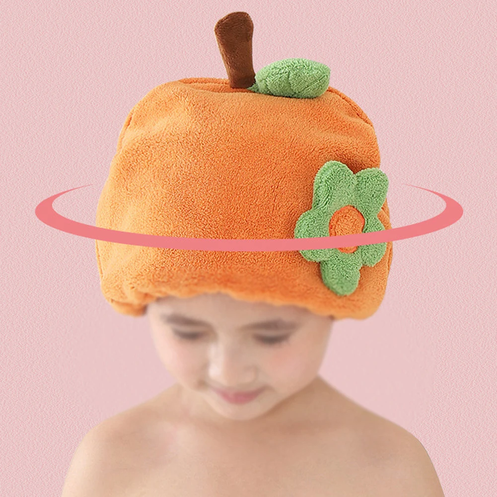 

Cute Cartoon Quickly Dry Hair Wrapped Towels Children Dry Hair Hat Bath Hats Portable Coral Fleece Shower Cap Bath Accessories