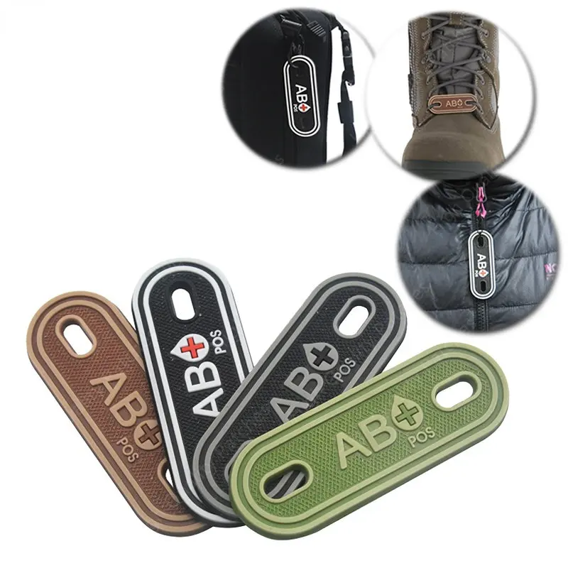 

3D Shoelace Buckle PVC Magic Sticker Badge A+ B+ AB+ POS Blood Type Sticker Pull-on Buckle Badge Backpack Buckle Accessories