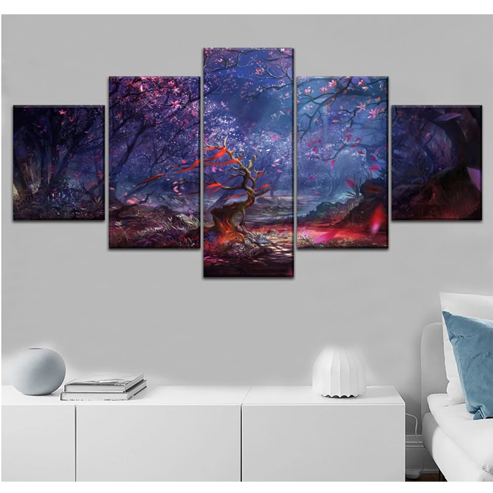 

5 шт., алмазная вышивка «Фэнтези лес»