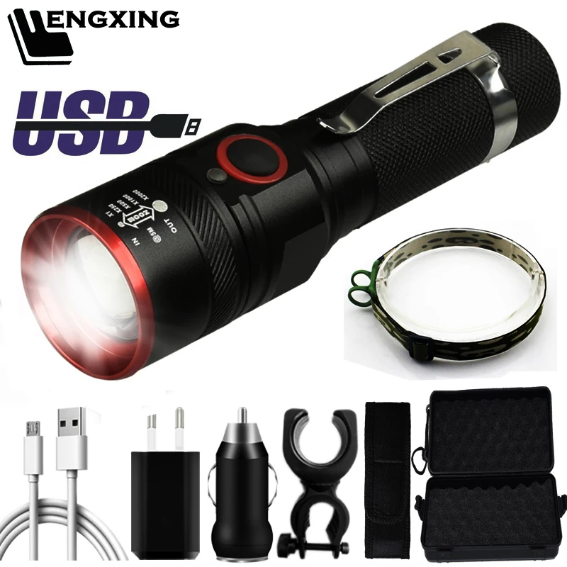 

Фонасветильник XM-L T6 с аккумулятором 18650 и USB-зарядкой, лм
