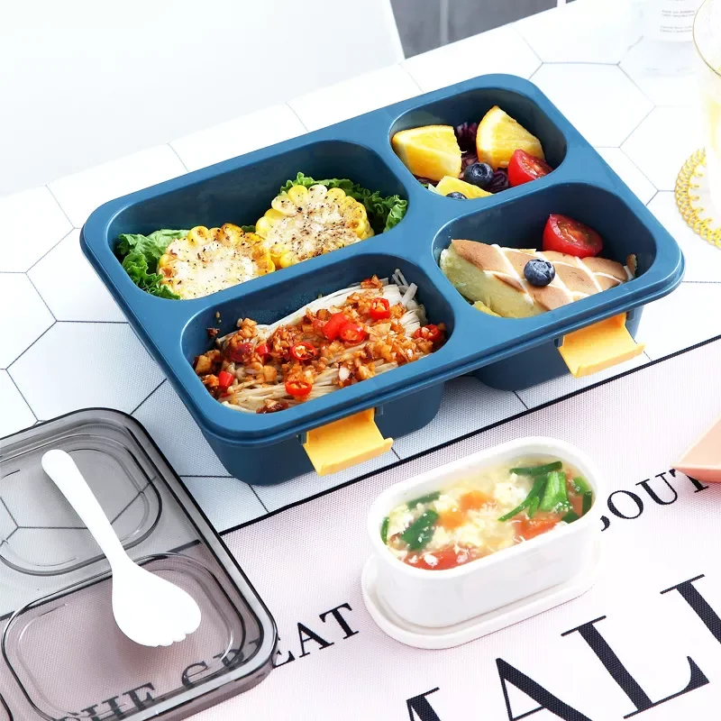 

INS Minimalist 850ml Lunch Box for School Kids Plastic Bento Box for Office Staff Microwave Food Box with Storage Food Container