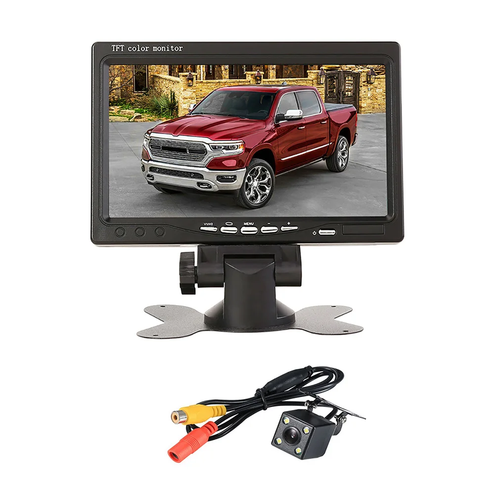 7 بوصة رصد السيارة 12 فولت TFT LCD شاشة PAL/NTSC سيارة رصد شاشة الرؤية الخلفية لشاحنة سيارة أمن الوطن كاميرا مراقبة