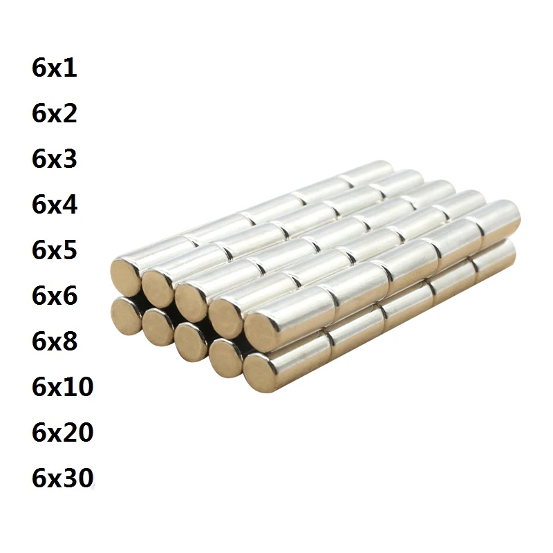

N38 Spuer Strong Neodymium Magnet NdFeB Powerful Magnetic Small Round Rare Earth N38 Magnets Search Magnets 6x1 6x2 6x3 6x5 6x10