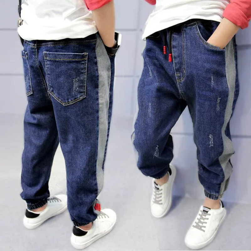 

4-11Y New Kids Baby Boy Casual Trousers Boys Clothes Slim Straight Jeans Classic Bottoms Children Denim Clothing Long Pants