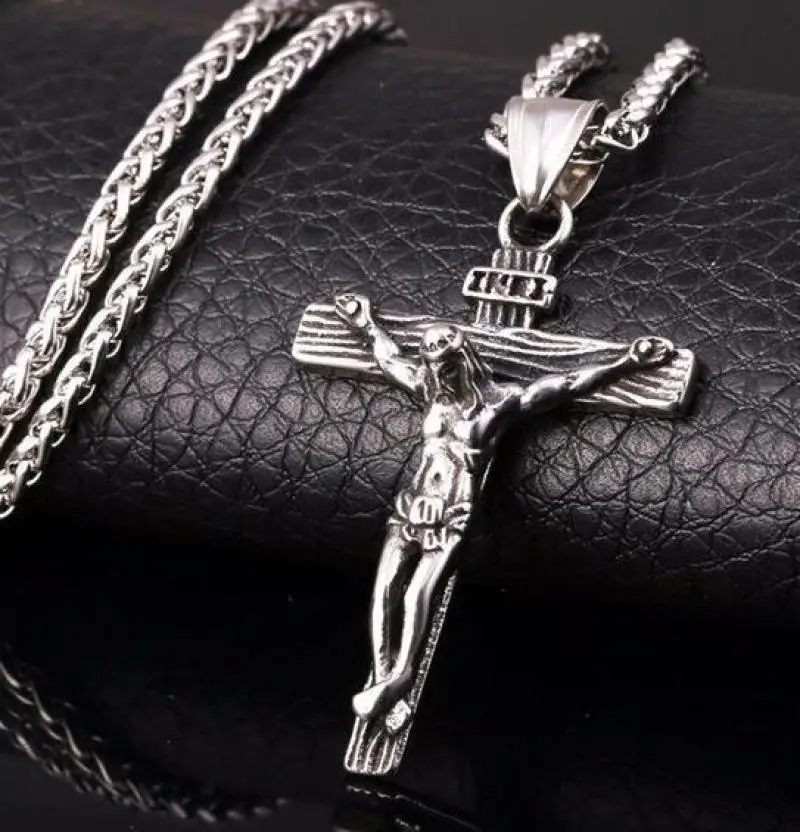 

Jesus Cross Men's Pendant Necklace Vintage Pendant