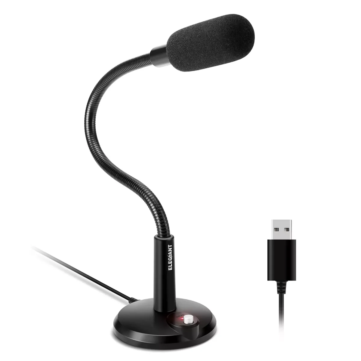 

USB Microphone for Computer, PC Microphone with Mute Button and Indicator, Dictation Computer Microphone for PC Laptop
