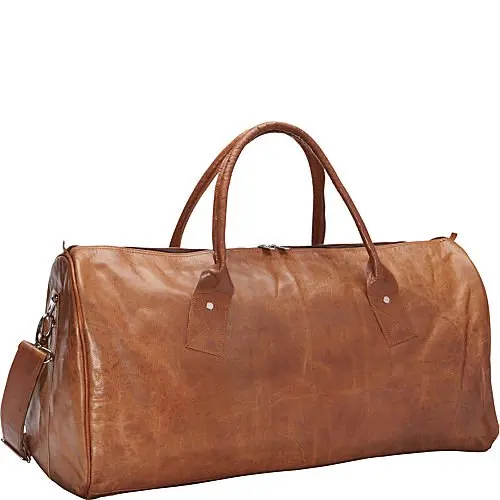 Sharo Leather Duffle Carry On Travel Bag