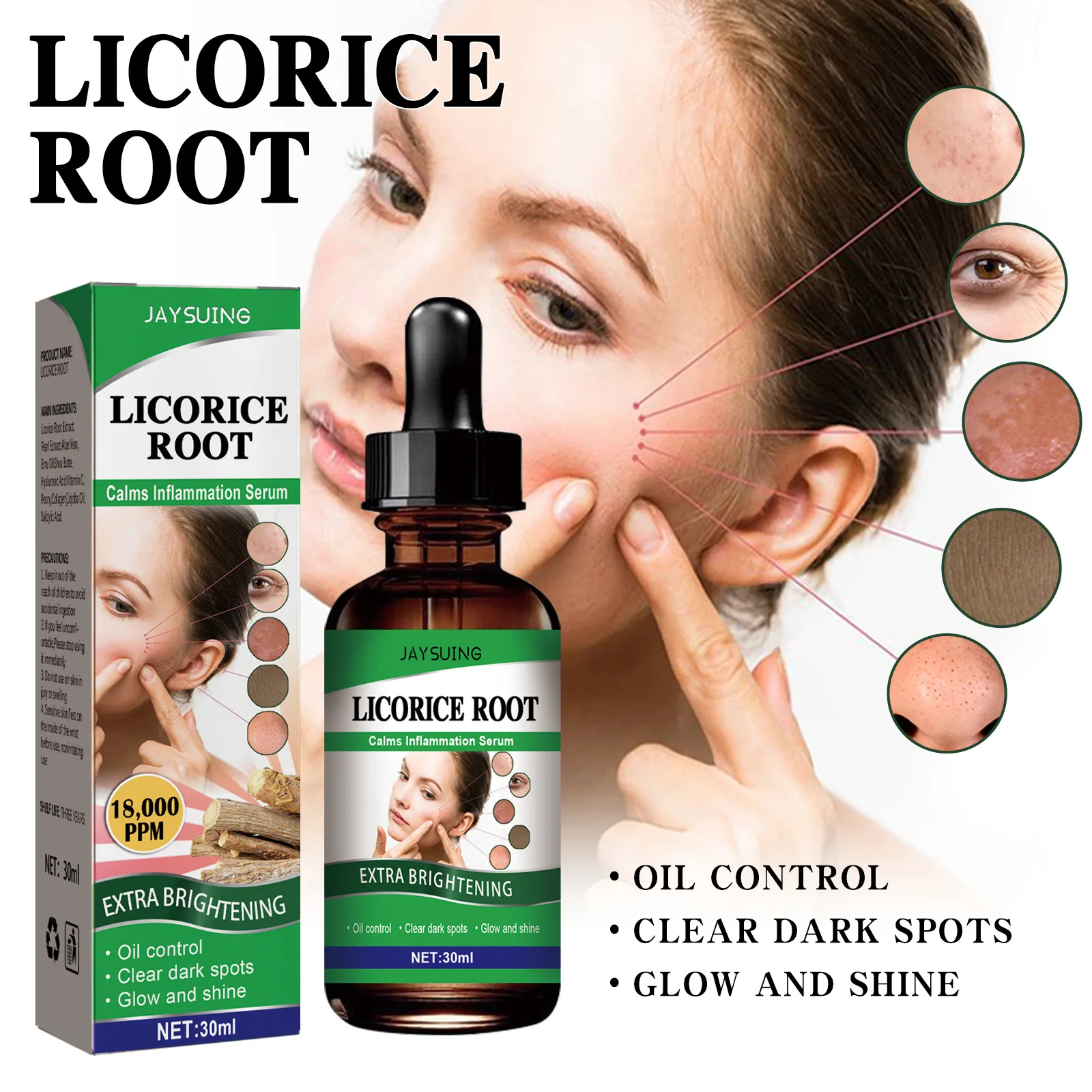 

Licorice Facial Essence Dilutes Wrinkles, Acne Marks, Blackheads, Moisturizes, Brightens Skin Essence