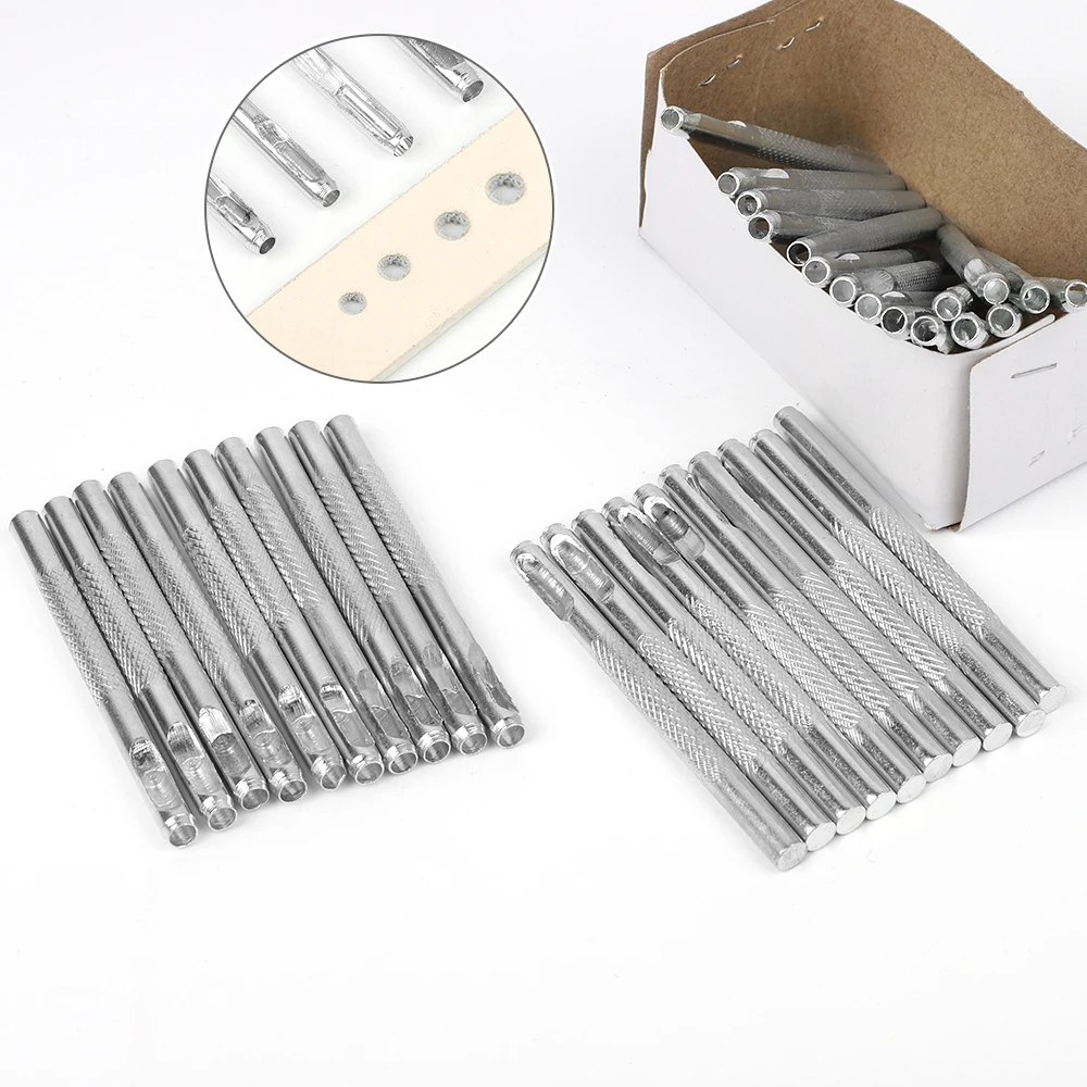 

Punching Leather Hole Punch Round Steel Leather Craft Hollow Hole Punch 2-4mm for Metal Gaskets Leather Plastic Rubber