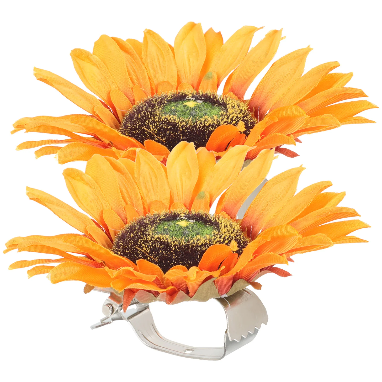 

2 Pcs Sunflower Curtain Clip Clips Drapes Drapery Holder Holdbacks Embellishments Tieback Metal Clamp Floral Decor