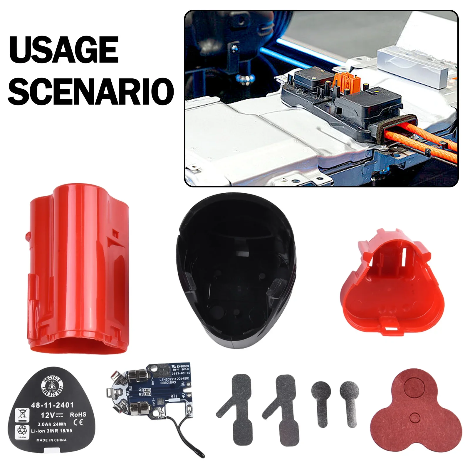 Литий-ионный аккумулятор пластиковый телефон белый печатная плата 12 В 2411 Ач 48-11-