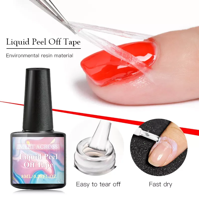 

8ml Liquid Nail Peel Off Tape Nail Latex Cuticle Care Tools Manicure Skin Protect Glue Base Gel DIY Nail Art Accessories