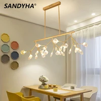 firefly chandelier tree branch glass dining room led molecular lamp nordic home decor bar living bedroom ceiling lights fixtures