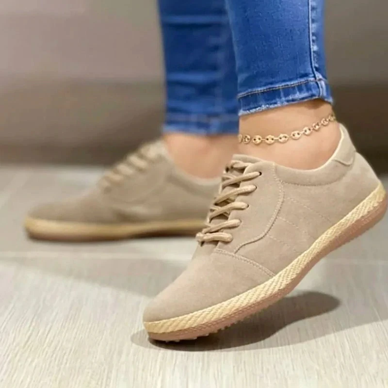 

Women Lace-Up Casual Shoes 2022 New Round Head Student Sports Shoes Fashion Couple Walking Flats Ladies Sneakers Zapatos Mujer