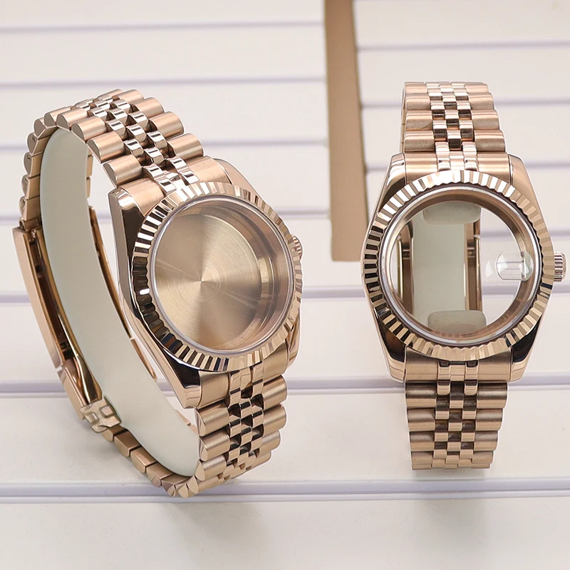 Fenya розовое золото 36 мм 40 корпус часов юбилейный браслет с сапфировым стеклом для