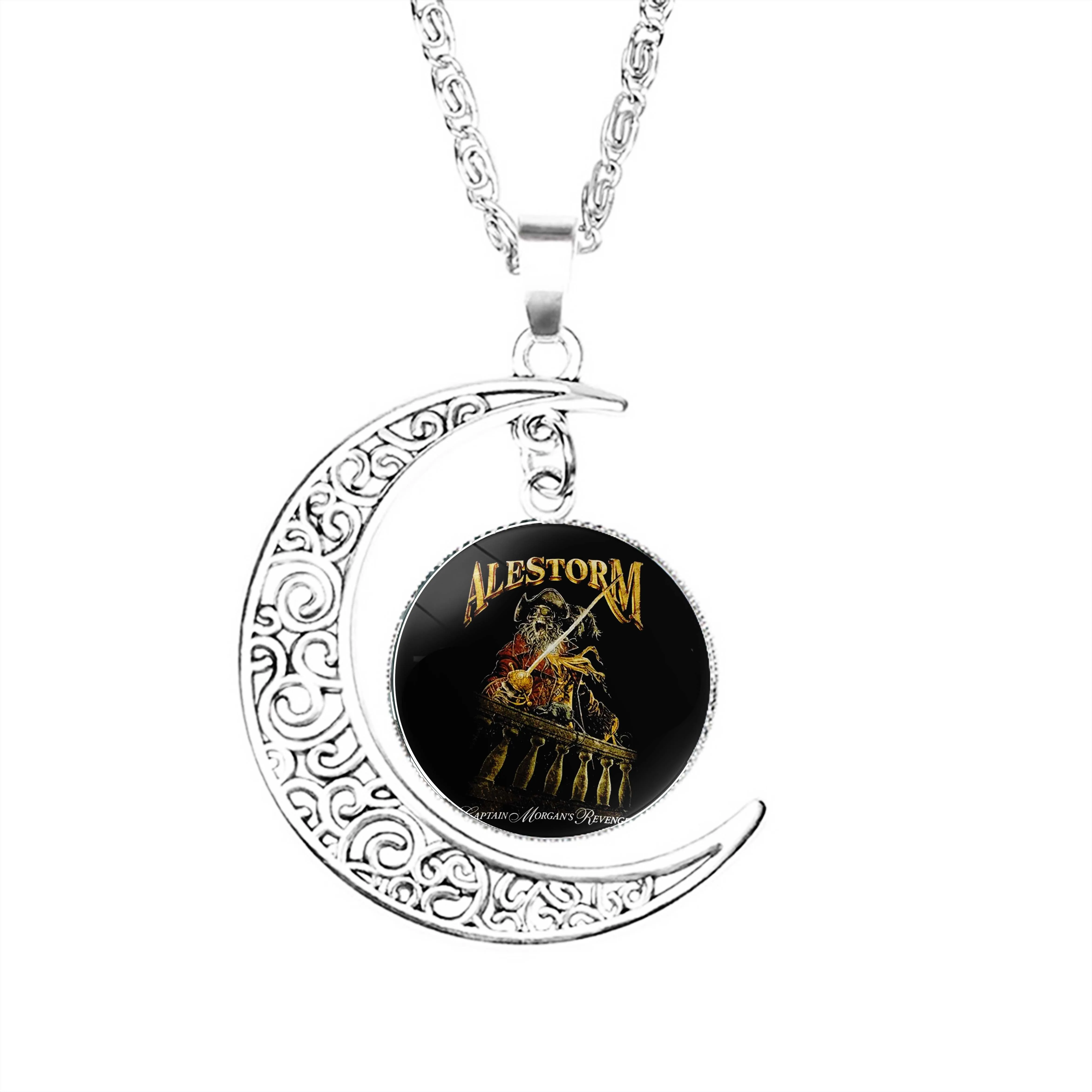 

Alestorm лучшее ожерелье из тяжелого металла Луна Очаровательная цепочка для мужчин и девочек купол для мальчиков женщин полумесяц Модный кулон для влюбленных леди стекло