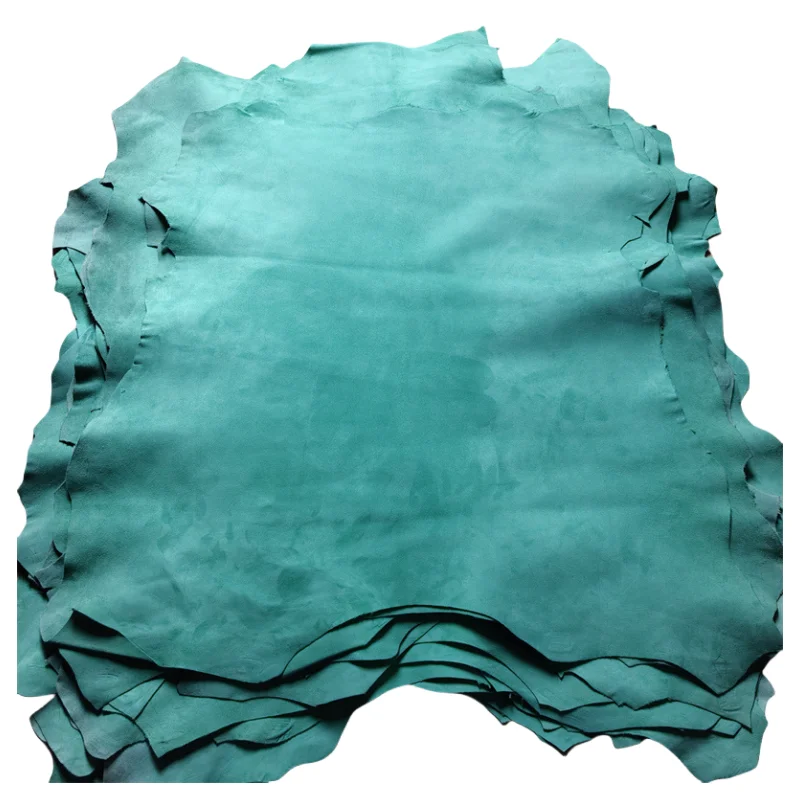 0 6/0 8 мм бирюзово-зеленая матовая овчина. Первослойная кожаная ткань. Ручная