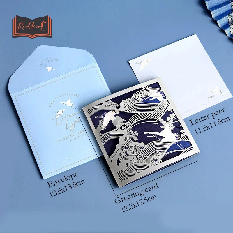 

Vintage Gold Stamping Greeting Card Message Scrapbook Paper Card DIY Greeting Cards Postcards Party Wedding Invitation Cards