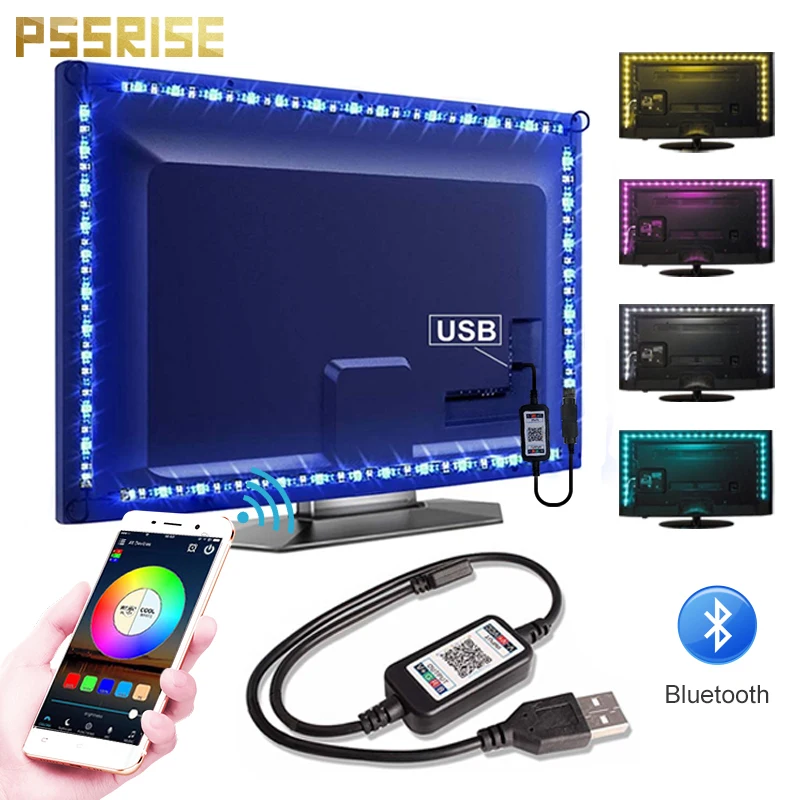 

Светодиодная лента RGB SMD 5050 DC5V Водонепроницаемая подсветка с питанием от USB и пультом ДУ